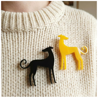 Chrtí brož Blacky - černá