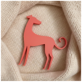 Chrtí brož Aurora - červánková