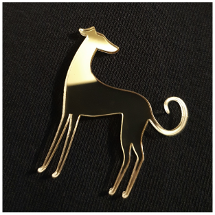 Chrtí brož - zlatá