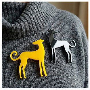 Chrtí brož Asp - žlutá