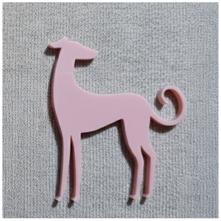 Chrtí brož Rosie - starorůžová